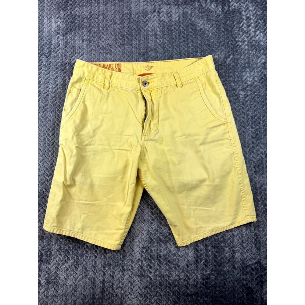 Dockers Chino Shorts Mens 32 Yellow‎ 100% Cotton Outdoor Flat Front 9.5" Inseam